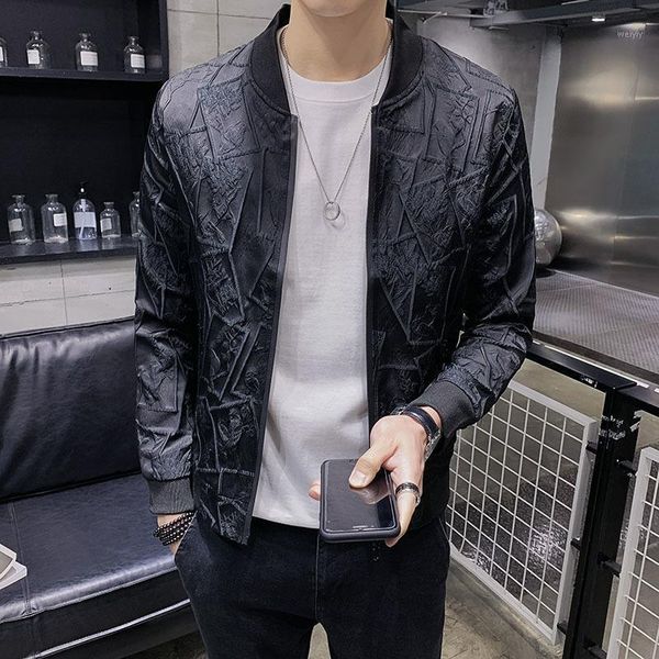 

casual fashion jackets men bomber jacket 2020 spring jacquard mens coats streetwear social windbreaker casaco masculino m-5xl1, Black;brown