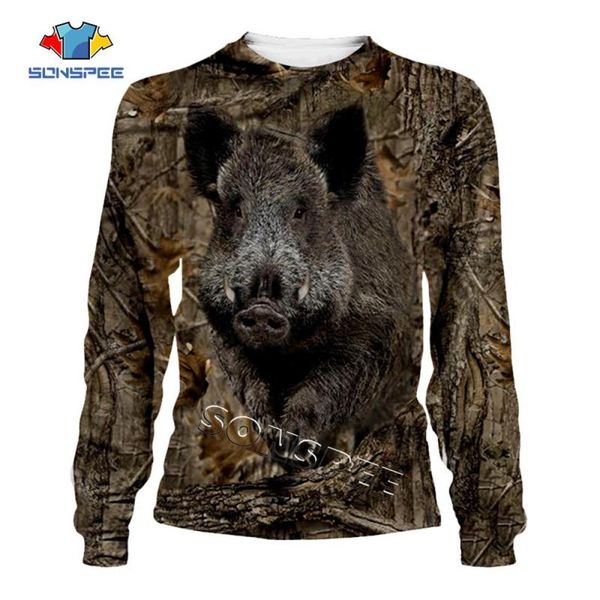 

sonspee camo hoodie/sweatshirt/zipper hooded 3d wild printing long man women jungle hunting shirts sleeve boar kixww, Black