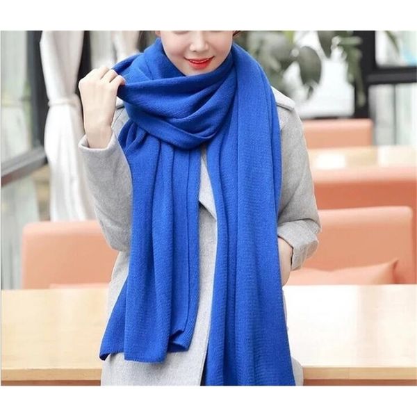 

scarves autumn winter korean popular pure color cashmere knitted wool bib for men and women manufacturers wholesale y201007, Blue;gray