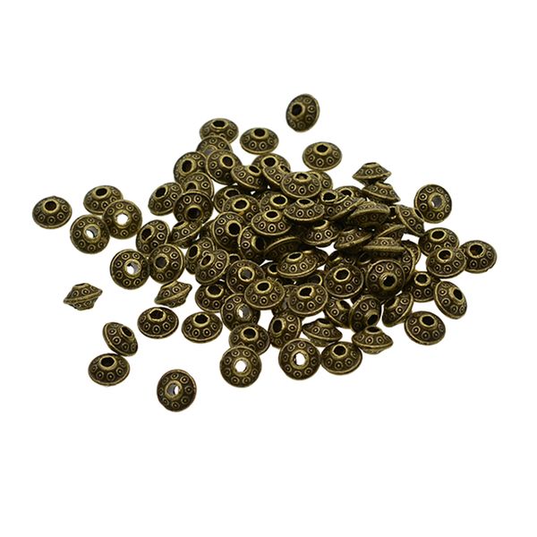 

100 шт античная бронзовая bicone pattern alloy spacer бисер свободные шарики diy браслет выводы