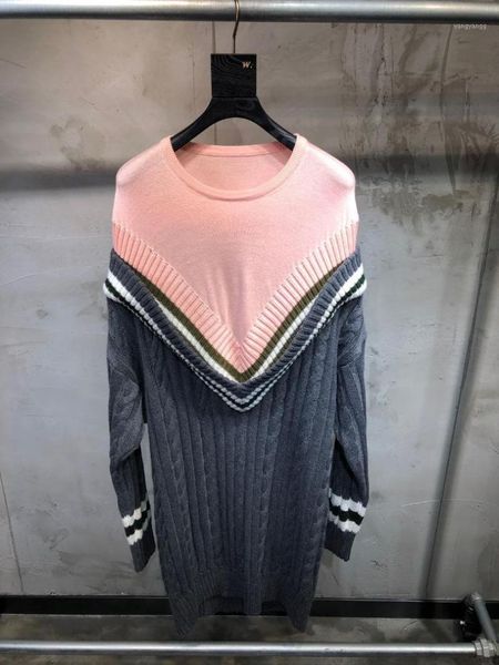 

2019 new ladies fashion long-sleeved stitching sweater 10081, White;black