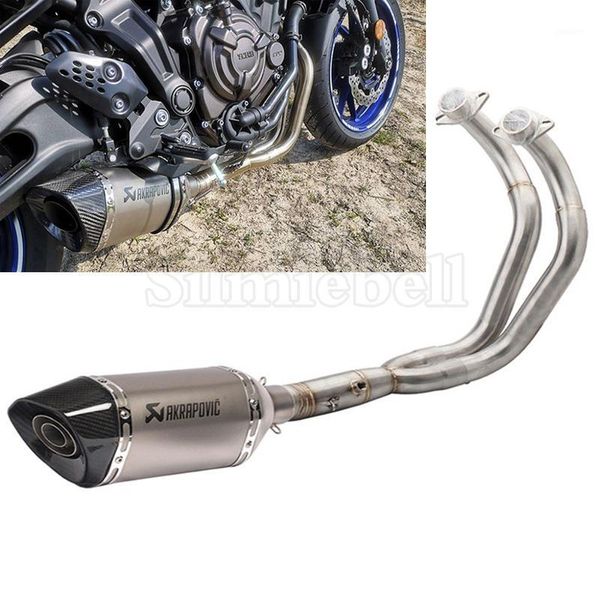 

akrapovic exhaust motorcycle escape moto pipe full system for mt07 mt-07 fz07 fz-07 tracer (2014-2018) xsr700 (2016-2017)1