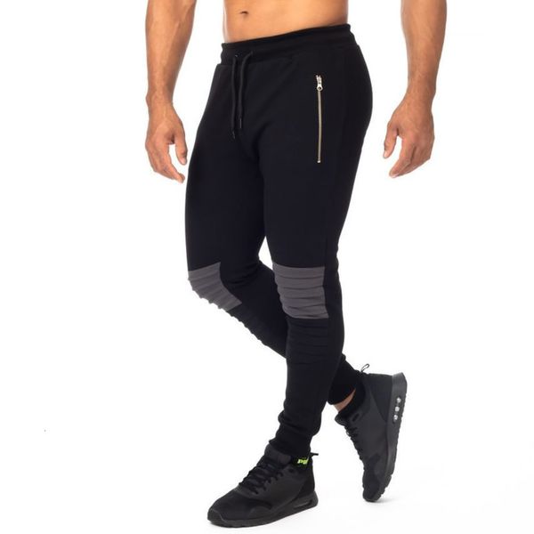 

new muscle brothers winter autumn and splicing men's small foot sports pants no, Gray