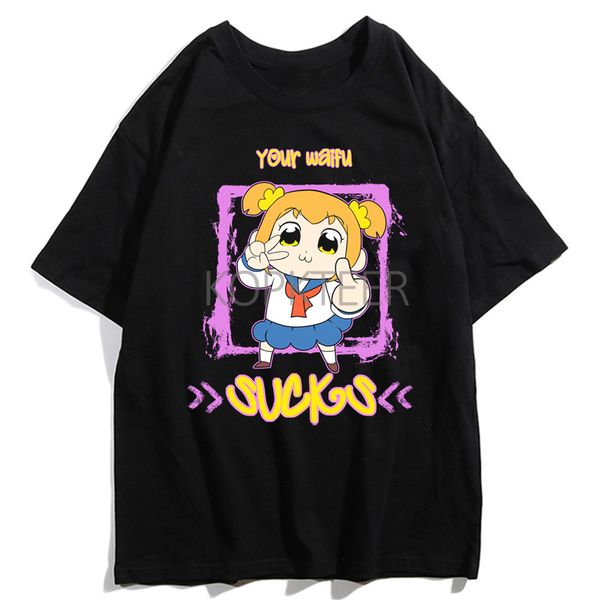 

pop team epic your waifu sucks pop hipster print cartoon casual summer kawaii ulzzang funny sport hooded sweatshirt hoodie men t shirt