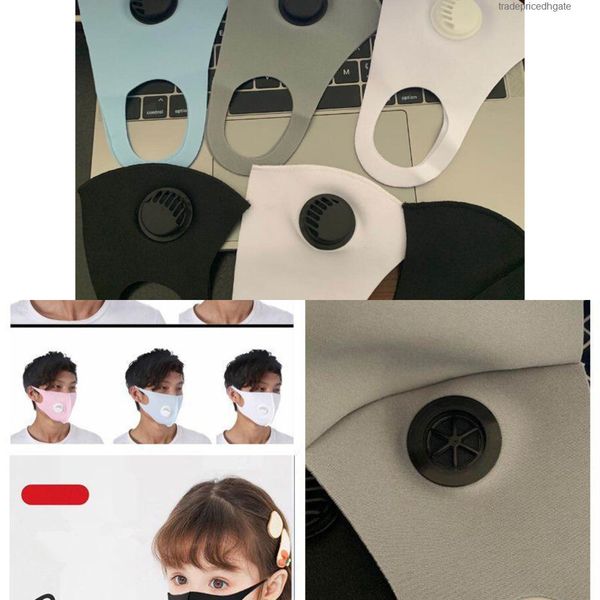 

breathing ice anti-dust valve mask adjustable silk kids pm2.5 reusable mouth muffle protective masks 5 colors cca12051