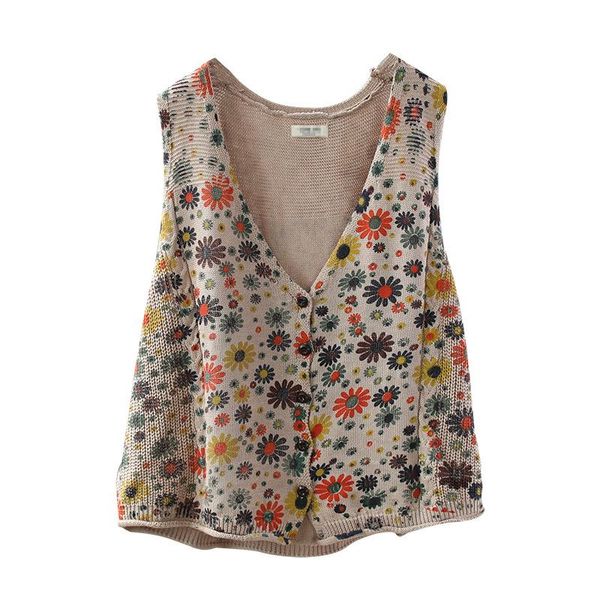 

2020 осень женщины свободный свободный vest ретро мори девочка harajuku цветочные рукавов вязаный жилет жилет трикотаж женщин кардиган, Black;white