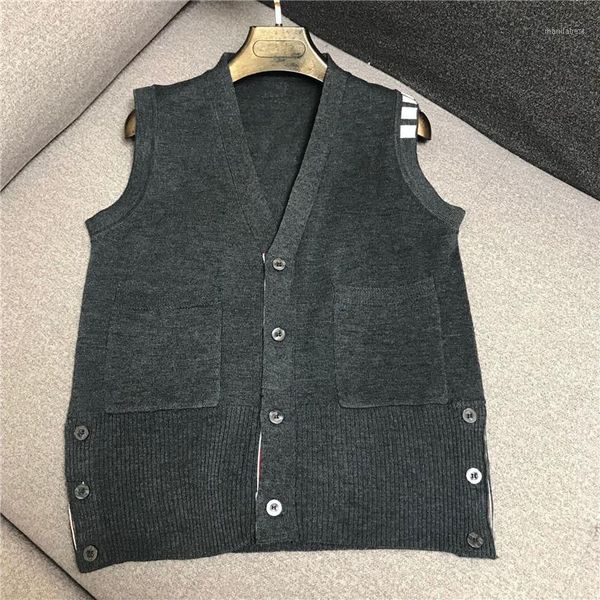 

college wind wool knitting cardigan female 2020 new ins vest vest v-neck waistcoat joker web celebrity coat1, Black;white