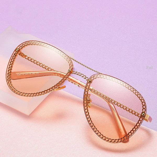 

sunglasses oversized round luxury 2021 big black alloy frame celebrity shades for women large clear lens fml, White;black