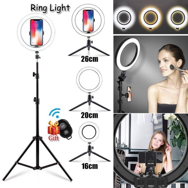 

flash heads 16cm/20cm/26cm ring fill light lamptripod for selfie pography vlog live streaming camera video beauty1