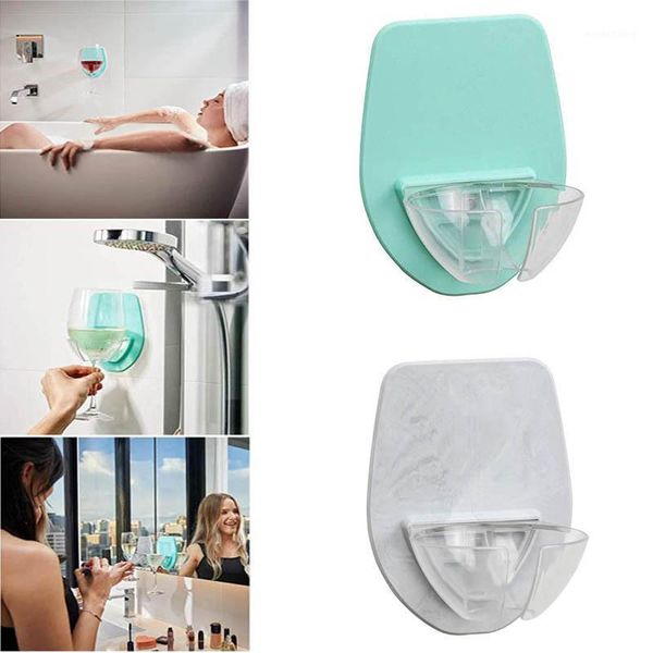 

economical bathroom silicone wine glass holder rack for bathing shower office ds991