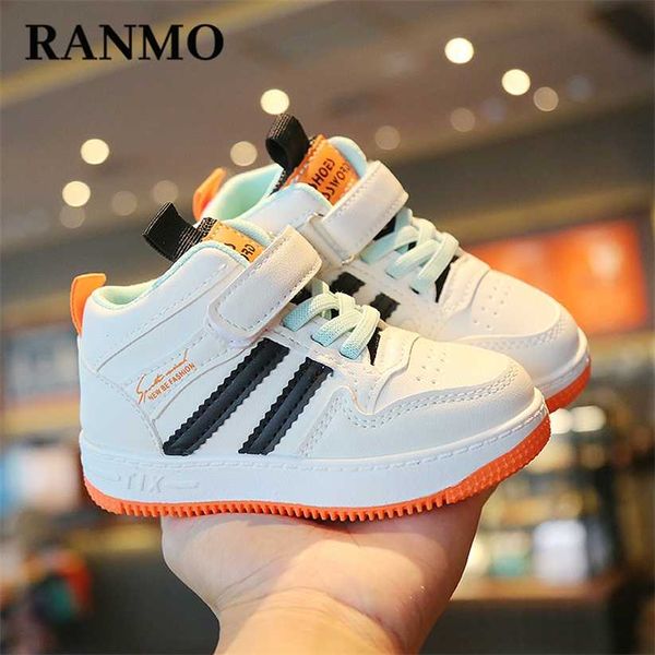 Scarpe da bambino Primavera/Autunno Bambini Per ragazze Scarpe da ginnastica per bambini Ragazzi che corrono Sport High-top Casual Bianco 220115