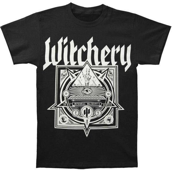 

witchery mens in his infernal majestys service t-shirt small black sport hooded sweatshirt hoodie
