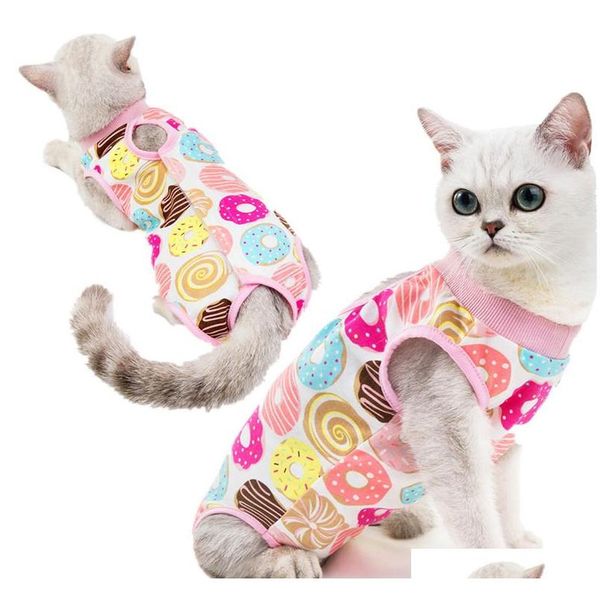 

cartoon print breathable cat surgical recovery suit pet cat sterilization suit surgery wear anti licking wounds clothes will and sandy 7zn7