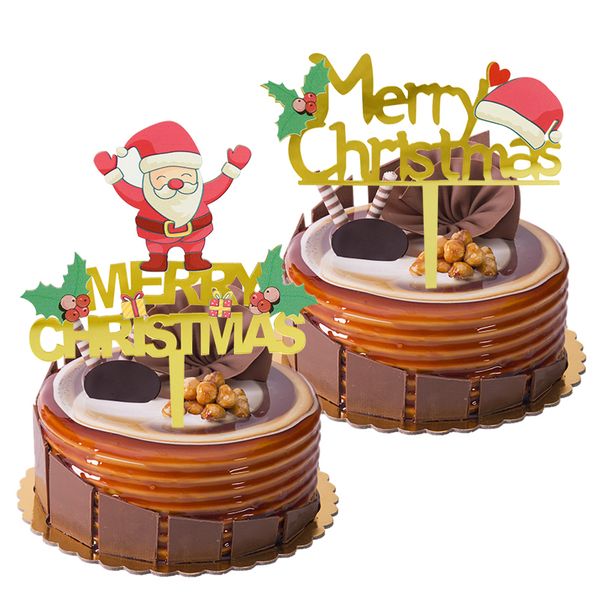 

merry christmas santa claus letter acrylic cupcake er for xmas party new year decoration cake decor supplies
