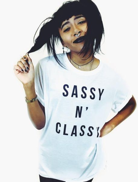 

sassy n classy print women tshirt cotton casual funny t shirt for lady yong girl tee hipster drop ship s-320, White