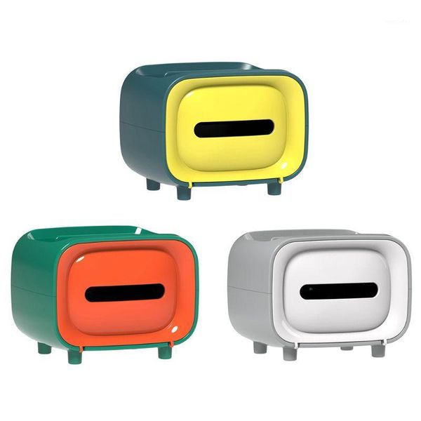 

tissue boxes & napkins retro television pattern box roll paper storage container phone stand holder for home room desk organizer1