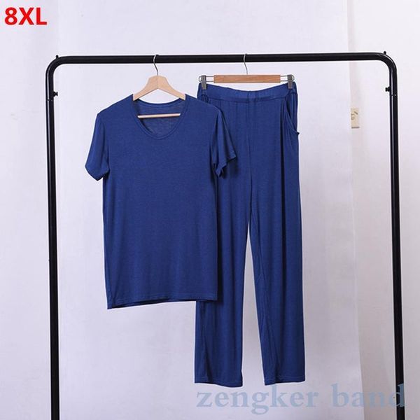 

extra large 150kg men's plus size short-sleeved shorts suit home service pajamas t-shirt thin mens pajama set big size1, Black;brown