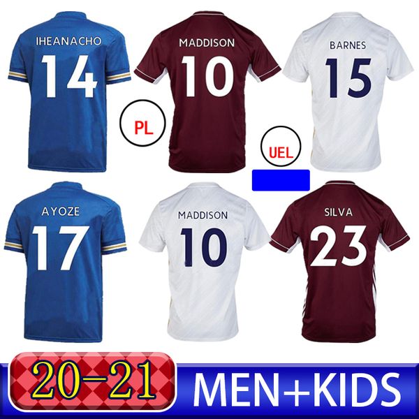 

2021 soccer jersey vardy ricardo ndidi maddison tielemans chilwell barnes gray ayoze 2020 2021 home away high-quality football shirt, Black;yellow