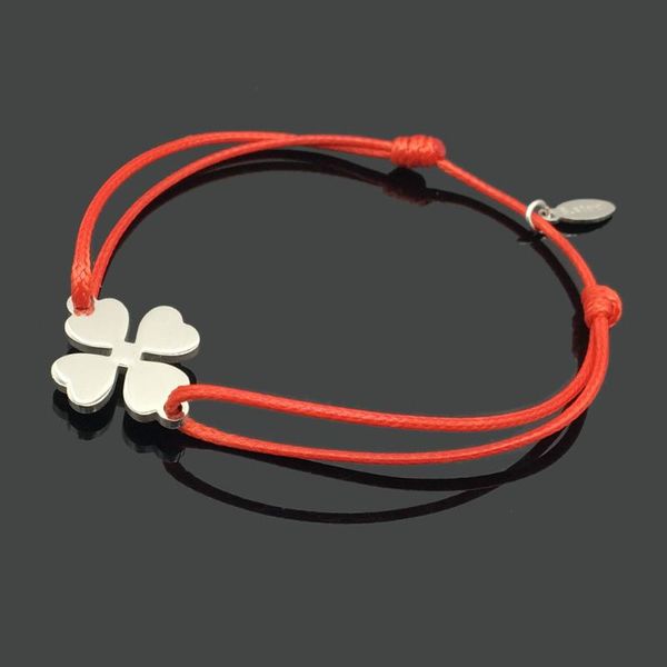 

charm bracelets wish card bracelet stainless steel clover friendship adjustable cord good luck, Golden;silver