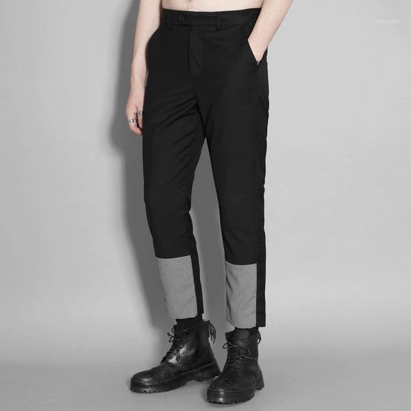 

men's wear matching slim slim feet nine-minute trousers, british tapered trousers nine-minute men's fashion fall wear1, Black