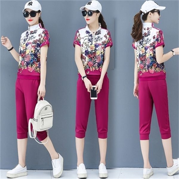 

casual 2nd piece two pieces of korean floral summer loose clothing women's outfits a02m, White