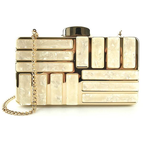 

acrylic decoration clutches women evening bags party wedding hand bag chain crossbody purses wallet clutch(champagne