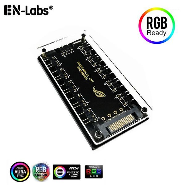 ASUS AURA SYNC 5V 3 pin RGB 10 Hub Splitter SATA Alimentazione 3 pin ARGB Adattatore Cavo di prolunga per GIGABYTE MSI ASRock RGB LED con Case1
