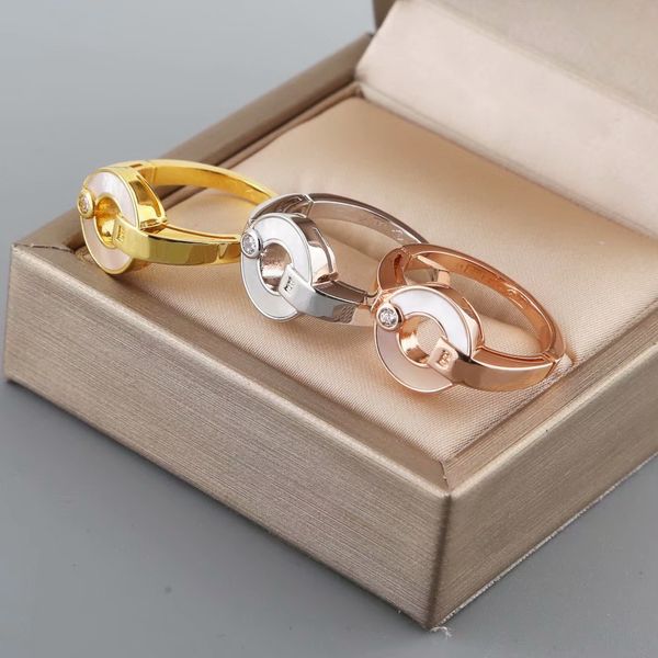 

europe america fashion style lady women titanium steel engraved b initials single diamond mother of pearl onyx malachite ring 3 color, Slivery;golden