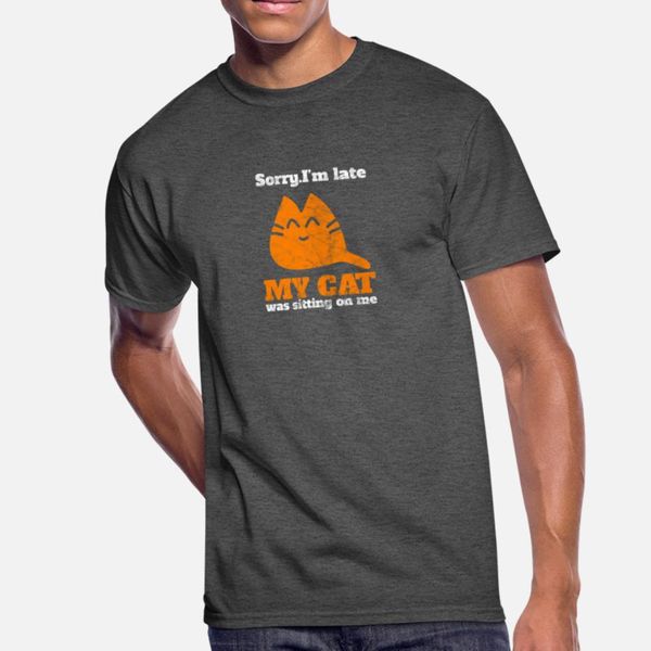 

distressed - i'm late, my cat was sitting on me t shirt cute popular vintage tracksuit hoodie sweatshirt