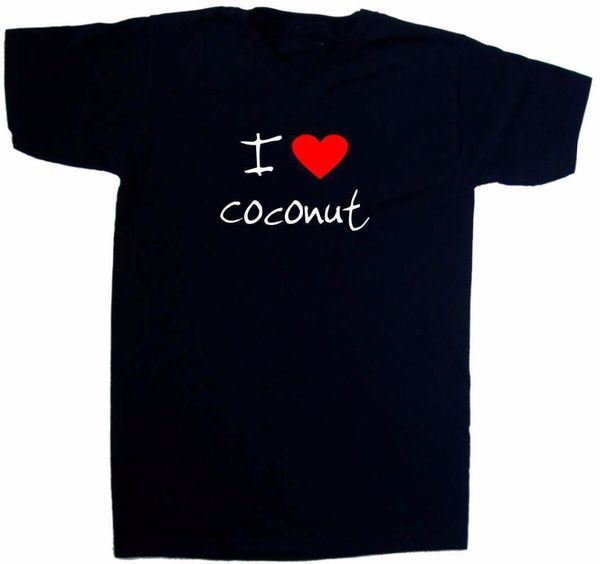 

summer short sleeves casual t shirt i love heart coconut black t shirt custom made clothes sport hooded sweatshirt hoodie