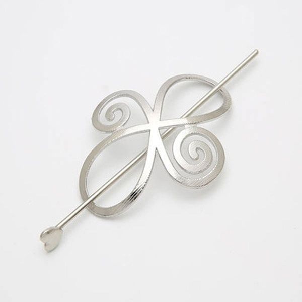

europe america metal simple arrow pearl hairpin push shawl hair clip alloy clip head butterfly hair, Golden;silver