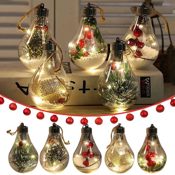 

new transparent gift 5pcs festival led pendant hollow ball for christmas tree decoration ornaments 202