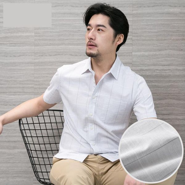 

men's casual shirts 2021 arrival fashion short sleeve men summer pure cotton youth plaid large plus size  l xl 2xl3xl 4xl 5xl 6xl1, White;black