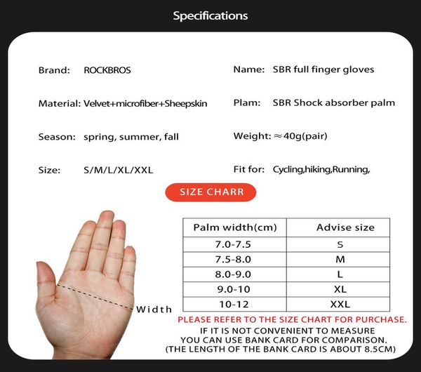 

rockbros cycling gloves windproof breathable men women full finger bike mtb gloves bicycle bike shock absorbing glove bbyihj homebag, Black