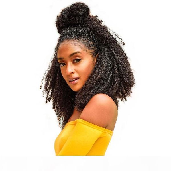 

бразильский afro kinky завитые плетение 4b 4c 100% natural богородица человека волос пучки extension 3b 3c dolago продукты для волос, Black