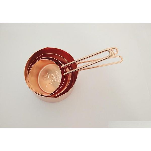 

copper stainless steel measuring cups 4 pieces set kitchen tools making cakes and baking gauges me jllxpp homeindustry