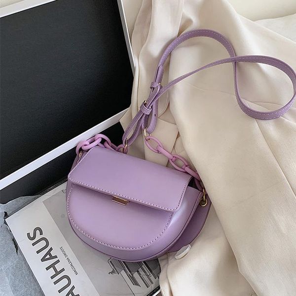 

повседневная твердые crossbody сумка цветого седла сумки для женщин простой pu кожи сумки цепной строчки женской мини посыльной сумка