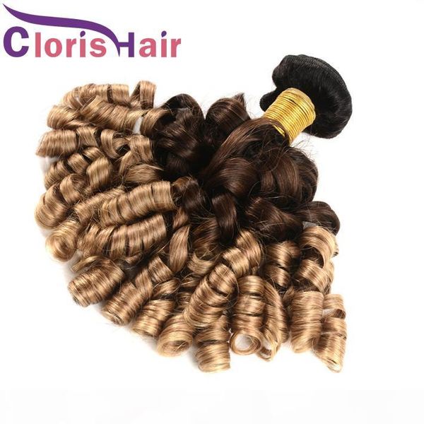 

spring curly malaysian virgin hair ombre weave t1b 4 27 aunty funmi romance curls human hair bundles colored blonde ombre hair extensions, Black
