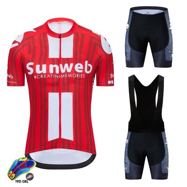 

2020 pro summer sunweb red cycling jersey bibs shorts suit ropa ciclismo mens summer quick dry bicycling maillot wear, Black;blue