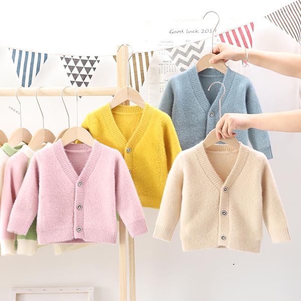 

pullover 2021 autumn baby girls clothes children knitted cardigan casual o-neck sweaters toddler kids pocket knitwear age 1 2 3 4 y, Blue