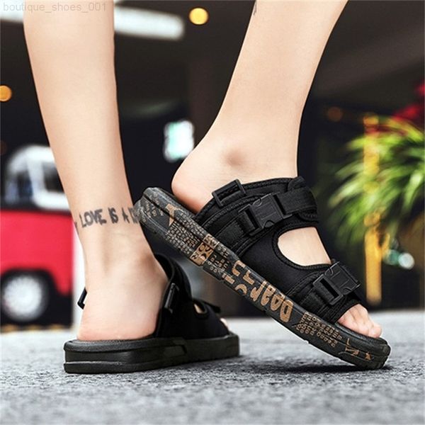 

men's casual sandals slippers breathable and comfortable ss 05, Black
