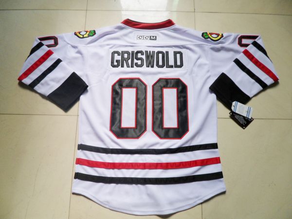 

vintage chicago blackhawks hockey jerseys #00 clark griswold jersey white clark griswold stitched ice hockey jerseys size s-xxxl, Black;red