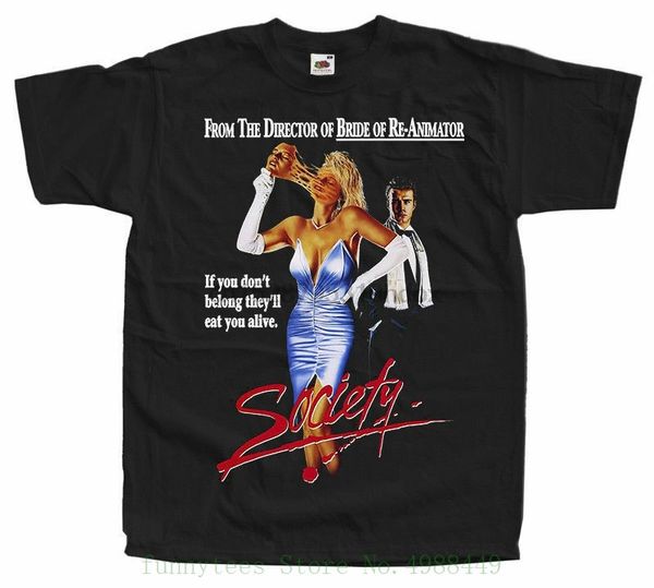 

society movie poster 1989 t shirt black all sizes s to 5xl pure gift cartoon sport hooded sweatshirt hoodie