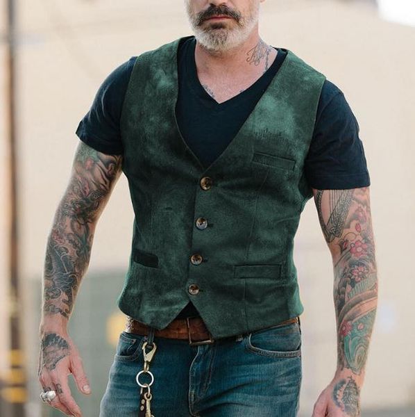 

new arrival vests men mens sleeveless jacket cotton men's vest autumn winter casual retro coats male waistcoat, Black;white