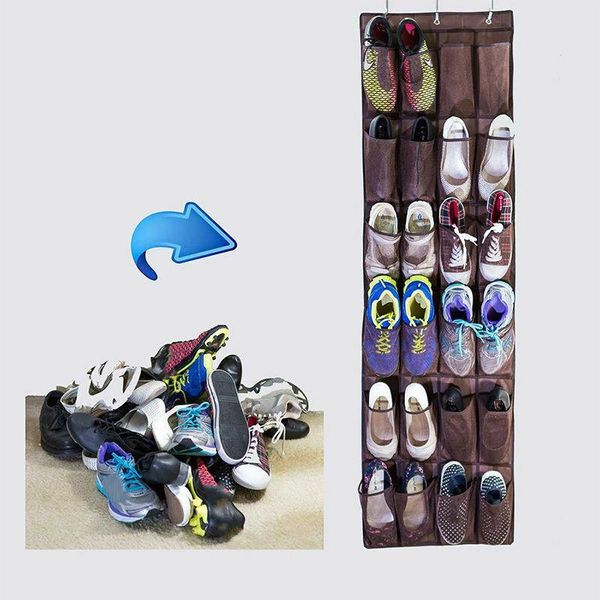 

24 pocket shoe space door hanging organizer rack wall bag storage closet holder