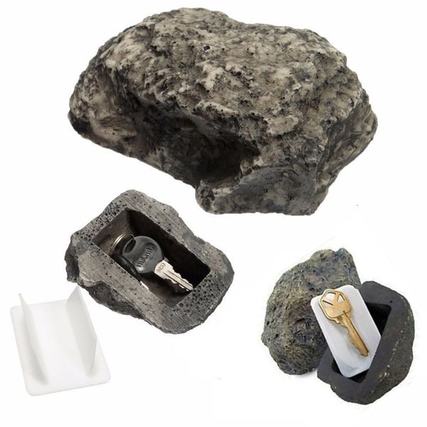

key rock hide in stone security safe storage organizer door case box hiding outdoor garden ornament