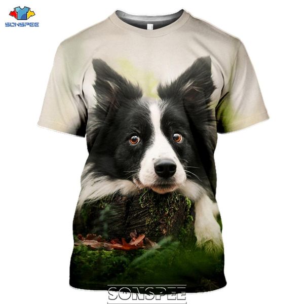 

animal dog border collie print 3d print shirts aesthetic horror humor men clothing