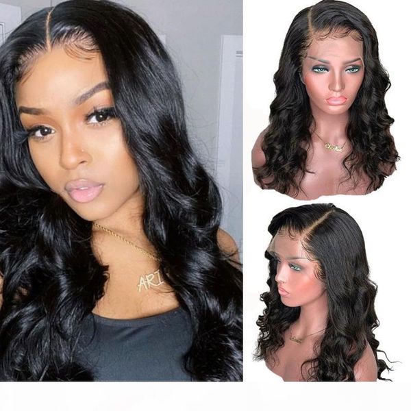 

fureya hair 360 lace human hair long body wave wigs for black women 150% density brazilian remy pre plucked bleached knots, Black;brown