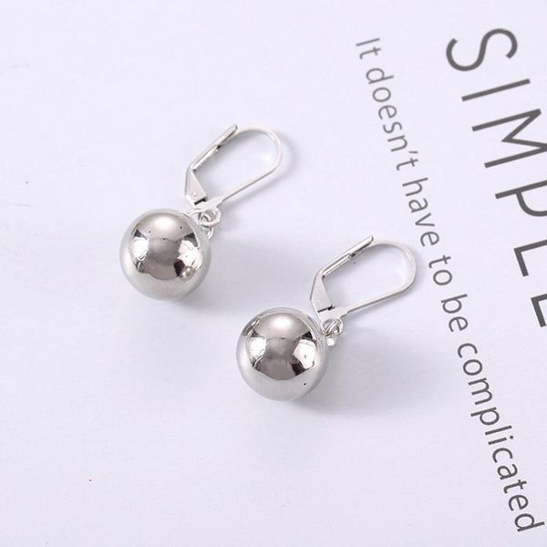 

charm wtltc minimalist sliver color metal ball hoop earrings for women small round huggie bead everyday jewelry1, Golden