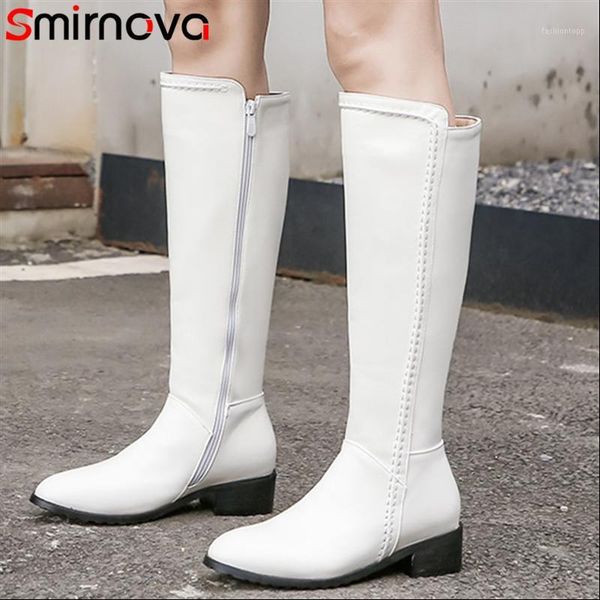 

boots smirnova 2021 autumn winter for women arrival knee high black white wholesale fashion womens1